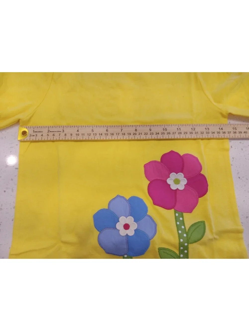 Gymboree Long Sleeve Top Girls Size 12 Yellow Bright Flower Graphic